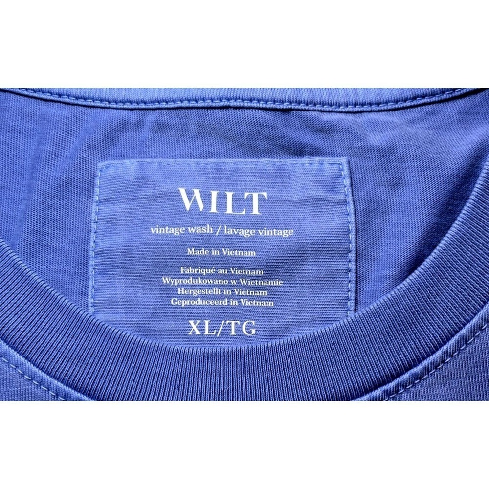 WILT Vintage Wash Pocket Tee XL NWT Periwinkle Blue Garment Dyed T Shirt